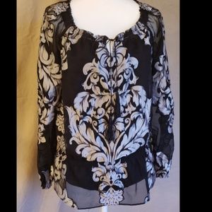 Charter Club, Size M, Black & Silver Top